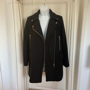 Mango Wool Blend Casual Heavy Moto Jacket Coat XXS preowned